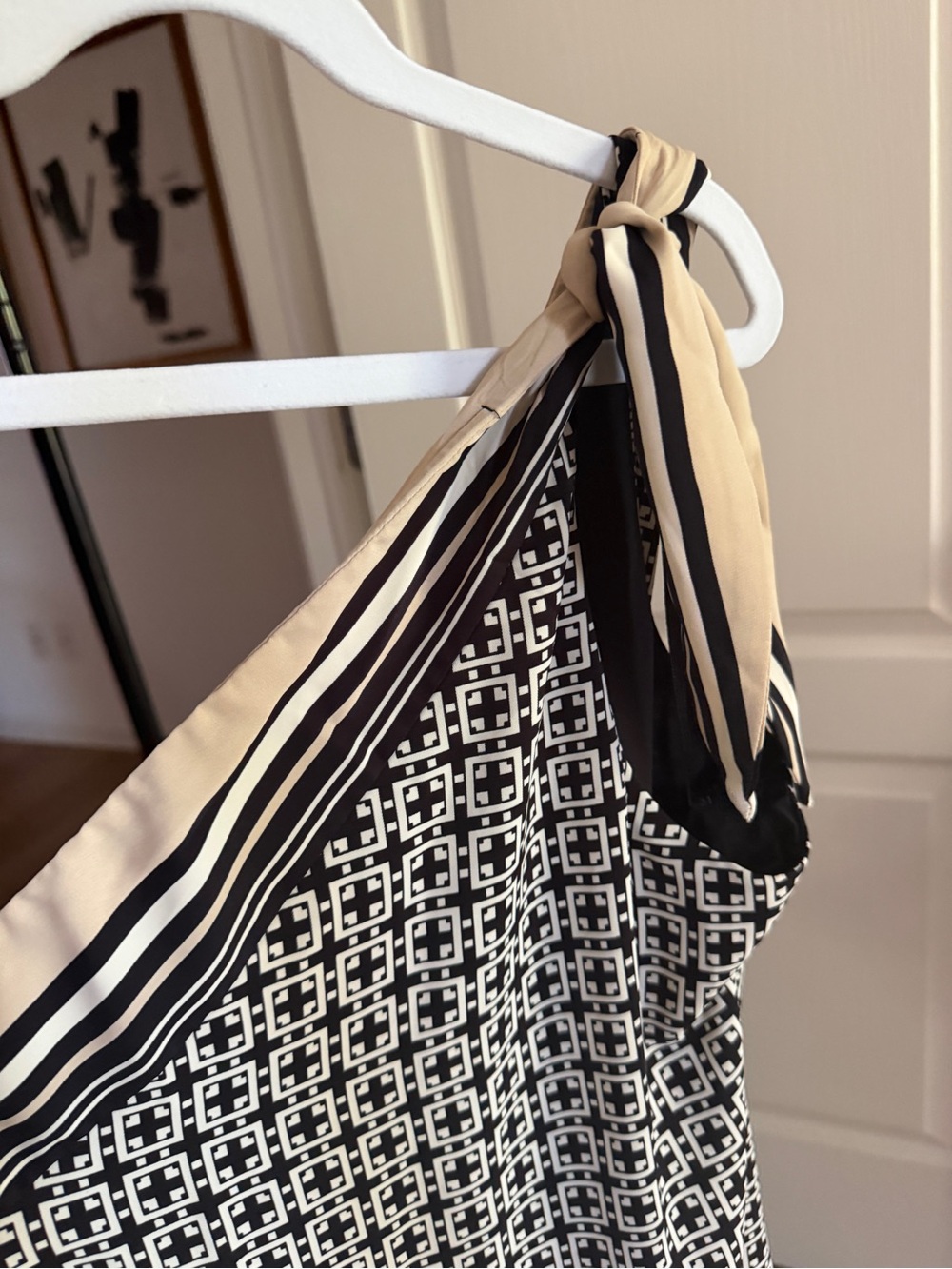 NWOT Abercrombie & Fitch One-Shoulder Scarf Tie Midi Dress with Pockets - Picture 6 of 9